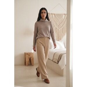 Barefoot Dreams CozyChic Ultra Lite Cowl Neck Sweater Taupe Heather Small